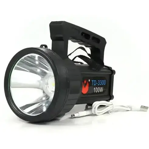 Мощный светодиодный фонарь аккумуляторный прожектор TD-3300 переносной фонарь для охраны - фото 1