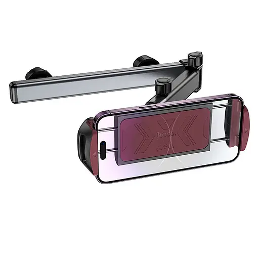 Автодержатель для телефона Hoco H69 Gamble telescopic tablet car holder rear pillow черный и красный - фото 3