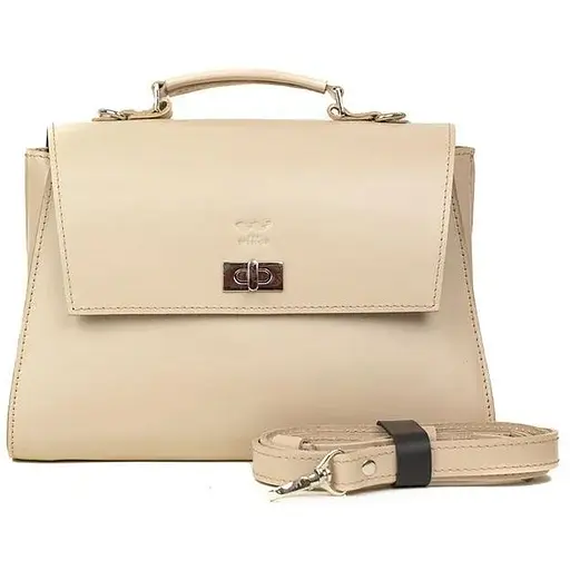 Жіноча шкіряна сумка Classic бежева - фото 1