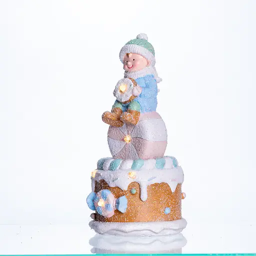 Новорічна декоративна фігурка Yiwu CR-6-14 з підсвічуванням 10.5 × 10.5 × 20.5 см  - фото 3