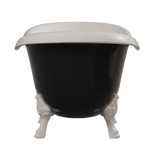 Ванна отдельностоящая матовая Amdcon Symphony 167x78 черная из литого камня белые ножки SYMFONYA_167_BLACK_MAT Черный матовый - фото 7