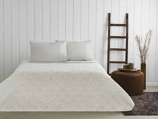 Постельное белье с жаккардовым покрывалом-пике Callie Tas / простыня на резинке Tac pbe0051424 - фото 1