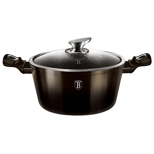 Каструля Berlinger Haus Shiny Black Metallic Line з кришками 4.1 л 24х11.8 см коричнева (BH 6605)