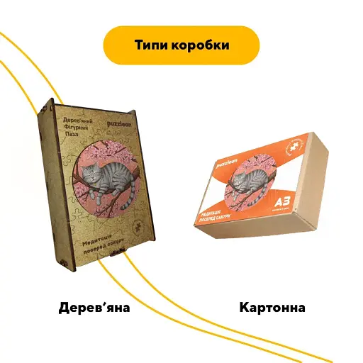 Деревянный фигурный пазл Медитация на Сакуре, А2, Картонная коробка 300+ элементов - фото 4