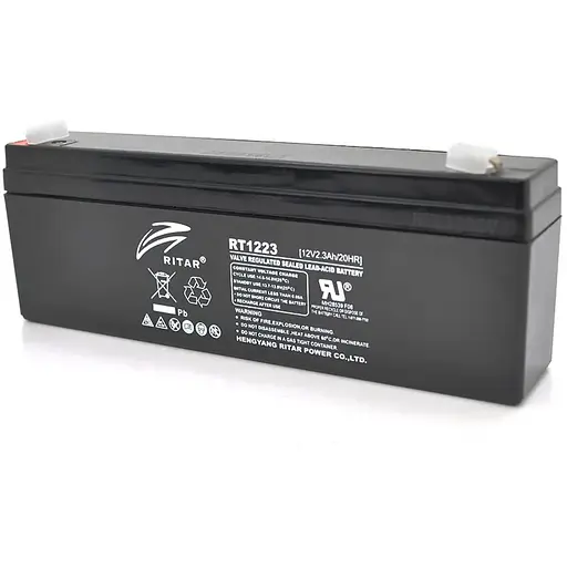 Акумуляторна батарея AGM RITAR RT1223, Black Case, 12V 2.3Ah (177 х 35 х 62 (68)) Q10