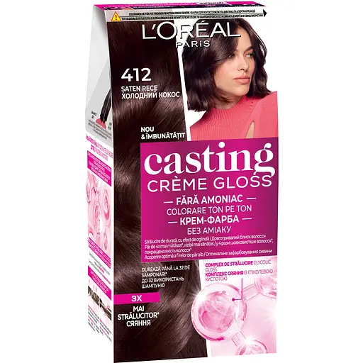 Крем-фарба для волосся без аміаку L'Oreal Paris Casting Creme Gloss 412 Холодний Кокос 120 мл (AA885801)