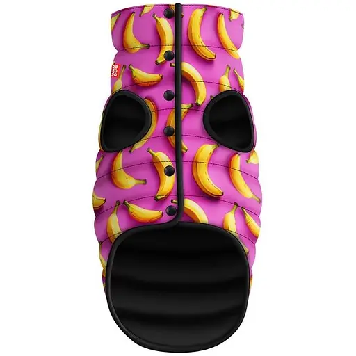 Курточка для собак Waudog Clothes малюнок "Банани на рожевому", S40, В 52-55 см, С 36-39 см