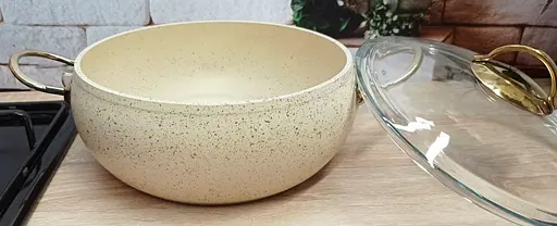 Каструля O.M.S. Collection 3141 з гранітним покриттям з кришкою 26 см 5.5 л Слонова кістка (Туреччина) - фото 3