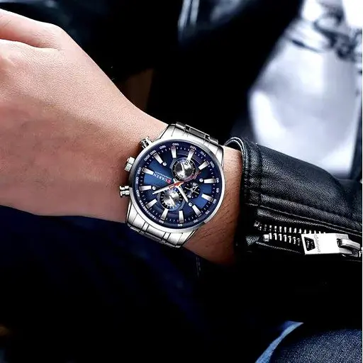 Чоловічий наручний класичний годинник Curren Pacific (Сріблястий) - фото 7