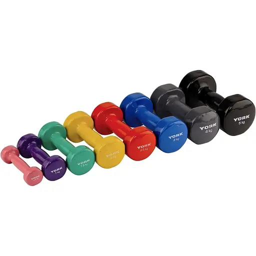 Гантели для фитнеса York Fitness виниловые круглые 2х3кг синий - фото 3