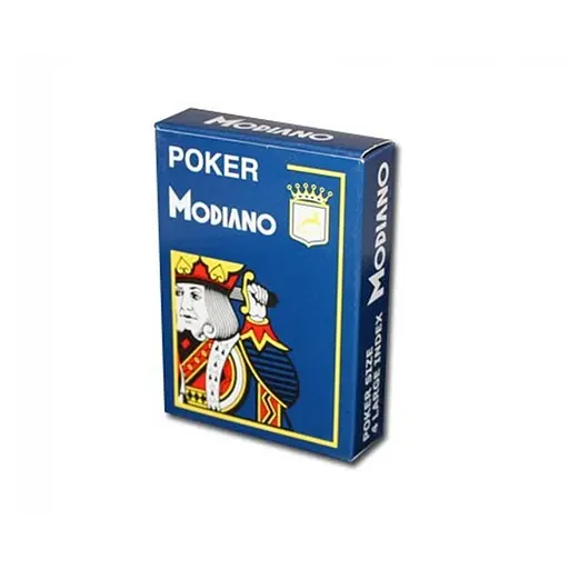 Карти гральні Modiano Poker Cristallo 100% Plastic Jumbo Index (blue) (PC_MPC100JB) - фото 1