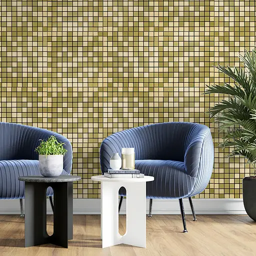 Самоклеюча алюмінієва плитка 300x300x3 мм Зелене золото мозаїка SW-00001168 - фото 6