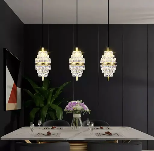 Кришталевий світлодіодний світильник золотого кольору Line.F SGA 9 - фото 1