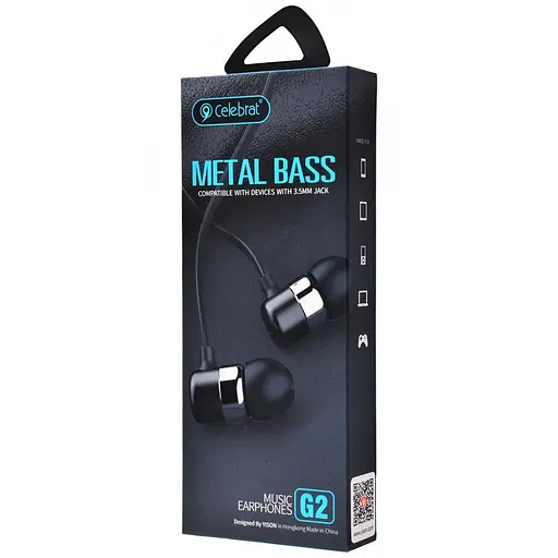 Навушники гарнітура з мікрофоном Celebrat G2 1.2 м Чорний - фото 3