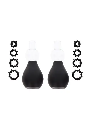 Вакуумные стимуляторы для сосков Taboom Nipple Enlargers With 8 Rings черный - фото 2