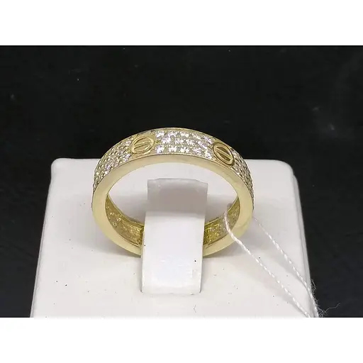 Золоте кільце KievGold з фіанітами. 1/8888 18,5 - фото 4