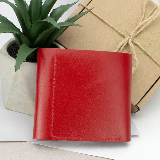 Гаманець жіночий шкіряний маленький на кнопці Handycover HC0062 червоний - фото 3