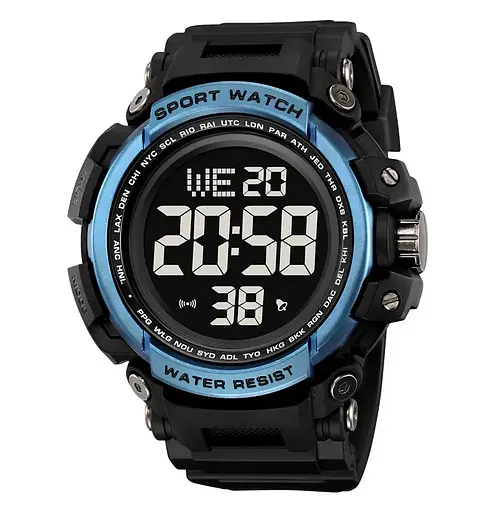 Годинник чоловічий наручний спортивний Skmei 2422 (Чорний з синім)