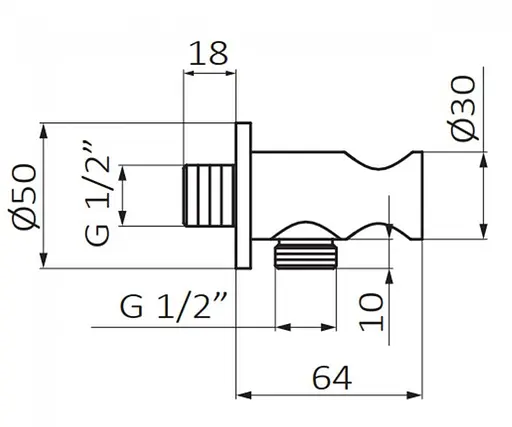 Шланговое подсоединение GRB Hydro 050066, Хром - фото 2