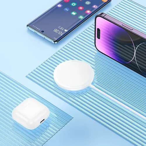 Бездротовий ЗП HOCO CW52 Enjoy magnetic wireless fast charging білий - фото 2