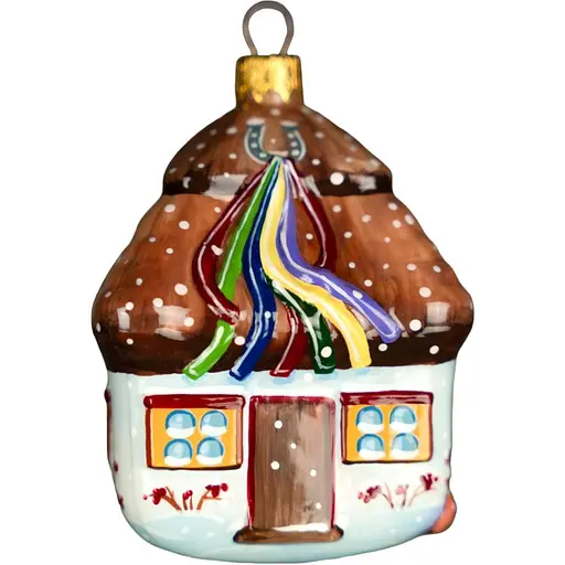 Елочное украшение Різдвяні історії Зимний домик стекло (4820001134377)