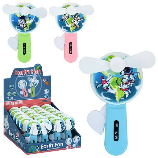 Вентилятор механический, 12,5 см, принт-космос, MK5629 (В ассортименте) - фото 2