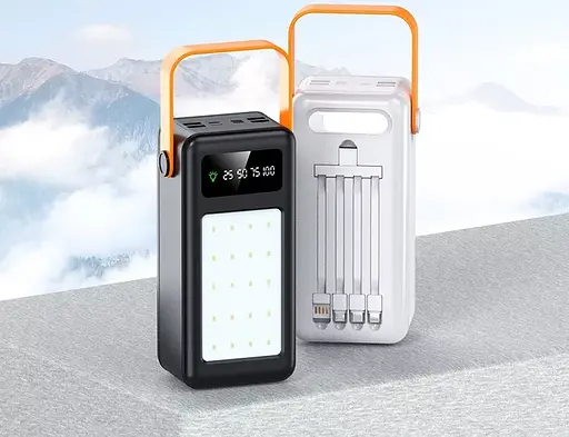 Портативный внешний аккумулятор Bilintong 60000mAh Power Bank + Led фонарик Черный - фото 6