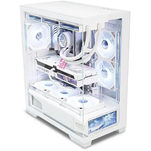 Корпус ALmordor QX25A LCD белый, без БП, для ATX/MicroATX/Mini ITX, 1xUSB-C, 2xUSB-A 3.0, макс. CPU - 160 мм/VGA - 410 мм/PSU - фото 1