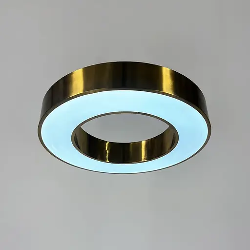 Стельова латунна LED люстра у формі кільця Ø 50х8 см | Line F | Арт. MJ547-500 AB - фото 2