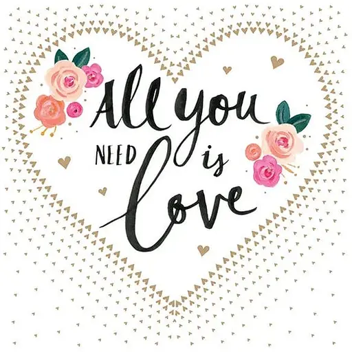 Декупажные салфетки Ambiente Все что тебе нужно это Любовь 33х33см 18.5 г/м2 20 шт. - фото 1