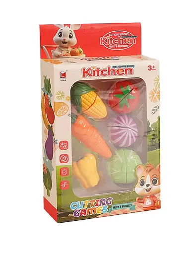 Продукти на липучках 1294 B, 6 овочів, ніж, досточка, в коробці (6973582401005) - фото 2