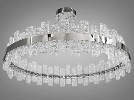 Круглая хрустальная светодиодная люстра для кухни мощностью 90 Вт, хром. - фото 3