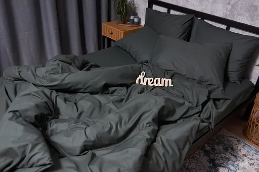 Пододеяльник Moon&Star Бязь Gold Люкс Dark Green Двуспальный 175x210 см - фото 4