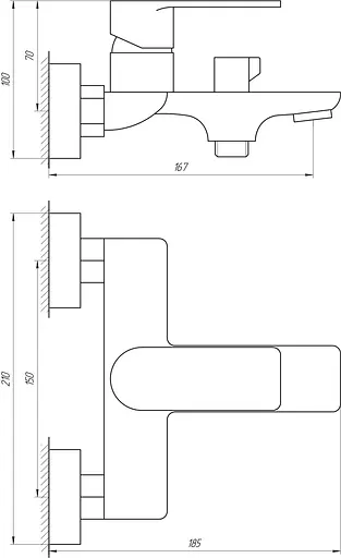 Смеситель для ванны Globus Lux Niagara GLN-0102N Хром - фото 4