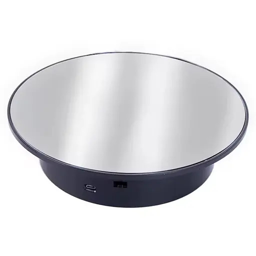 Поворотний стіл для предметної зйомки і 3D фото Heonyirry C366, діаметр 20 см, чорний дзеркальний