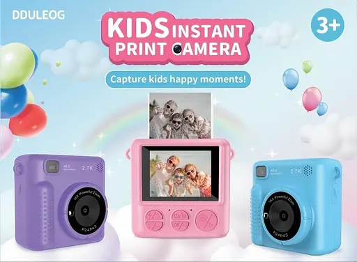 Дитяча камера Миттєвий друк, 2,4-дюймовий 1080P HD Цифрова камера для дітей з папером для друку та карткою 32G - фото 2