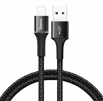 Кабель Baseus Halo Lightning USB 2.4 A 1 м Black CALGH-B01