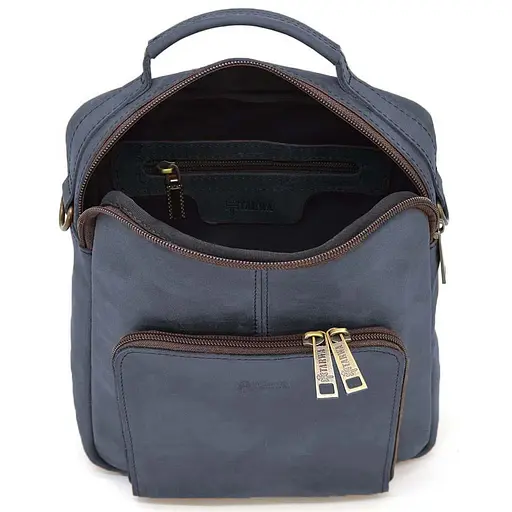 Чоловіча сумка на плече з кінською шкірою ручкою TARWA 24х26х9 см sum0028155 - фото 3