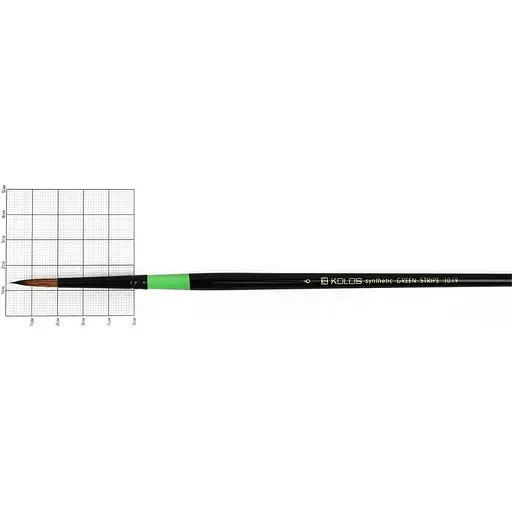 Кисть синтетика круглая Green stripe 1019 №6 длинная ручка Kolos