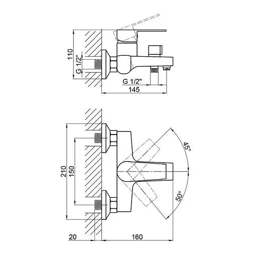 Смеситель для ванны Brinex 35W 006N - фото 4