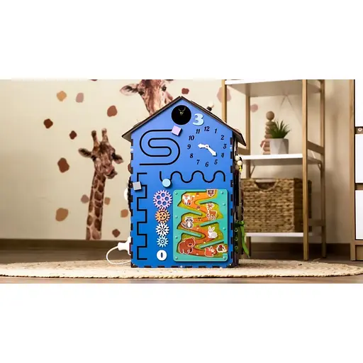 Развивающая игрушка Бизикуб "Дом" Temple Group TG200222 голубой, 55х30х30 см - фото 3