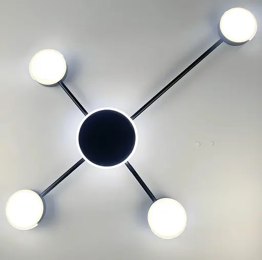 Стельовий LED світильник-супутник чорного кольору Line.F R 88/4 BK - фото 3