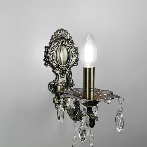 Бронзовое бра с хрустальными подвесами Line F 11549/1 - фото 6