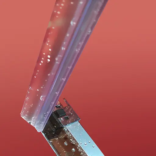 Дверь в нишу Koer SR SD05-140x200-TR-01 прозрачное стекло Easy Clean 6 мм, хром KR5406, универсальная, прозрачная, хром - фото 9