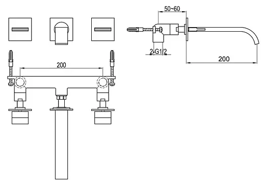 Смеситель для умывальника Kohlman Axis chrome + BOX скрытого монтажа QW193N Хром - фото 3