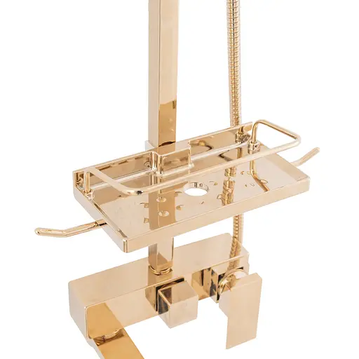 Душова система Rea Jack gold з виливом та полицею золотий REA-P7008, Золотий - фото 7