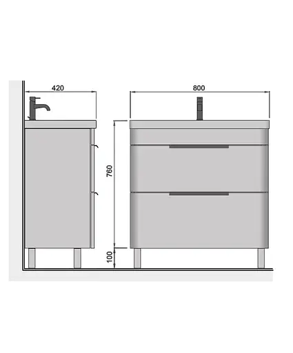 Тумба Мойдодир Iris 80 з умивальником Fenova 80 Білий - фото 7