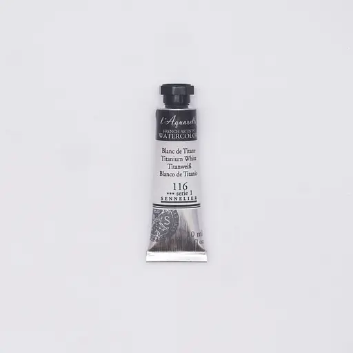 Акварельна фарба Sennelier L'Aquarelle, 10 мл, S1, Титановий білий (Titanium White)