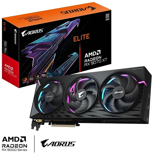Видеокарта Gigabyte AMD Radeon RX 9070 XT 16GB AORUS ELITE (GV-R9070XTAORUS E-16GD) (GDDR6, 256 bit, PCI-E v5.0 x16) - фото 10