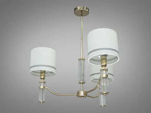 Вишукана люстра з абажурами виконана в класичному стилі, 3 лампи, колір - фото 1